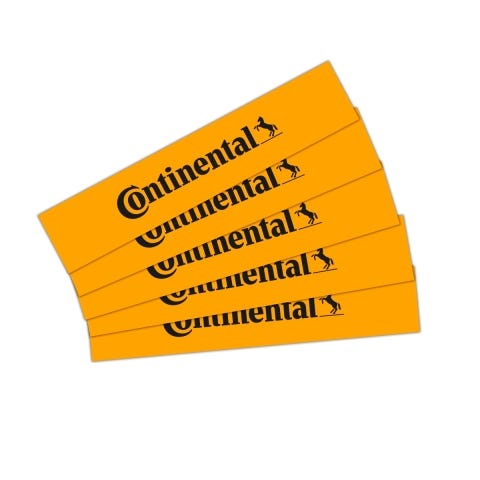 Logoaufkleber gelb 10 x 2cm
