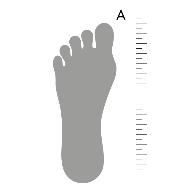Größentabellenbild Schuhe Fuß